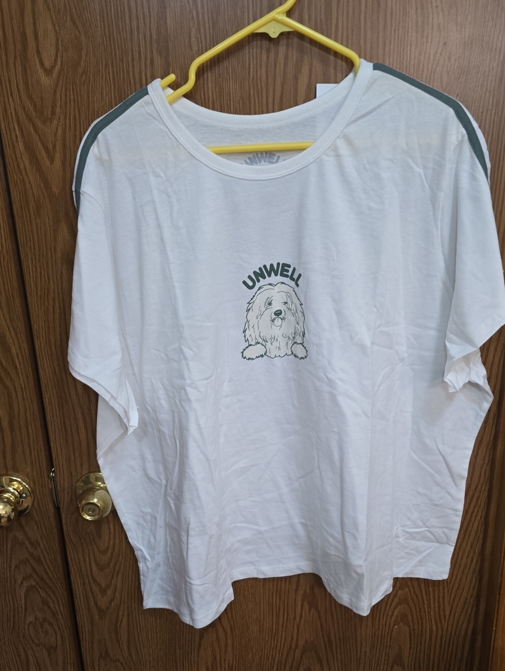 Unwell Graphic Tee with Green Dog Print Size 3X